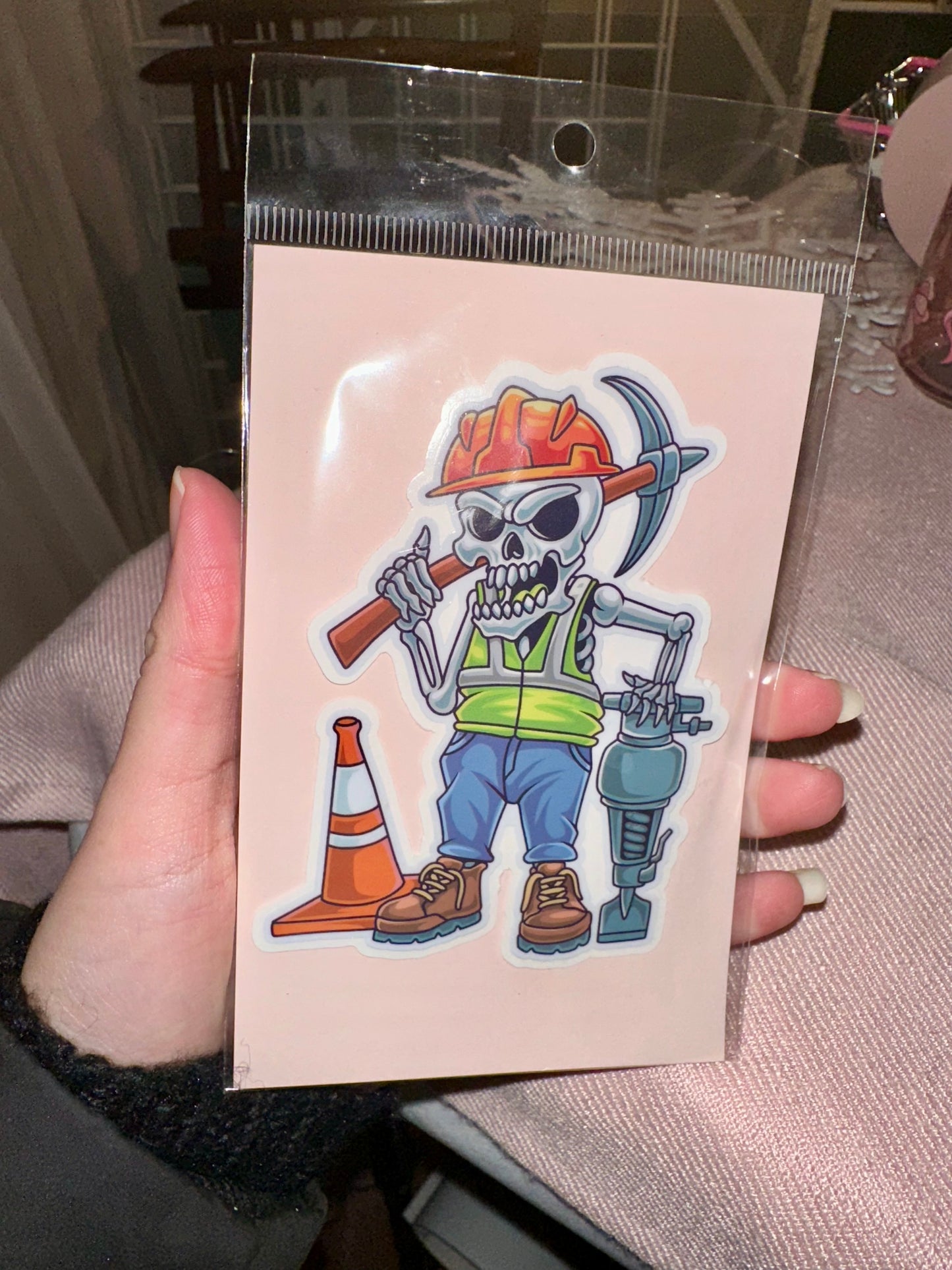 Construction Skeleton Sticker