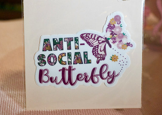 Anti-Social Butterfly Sticker