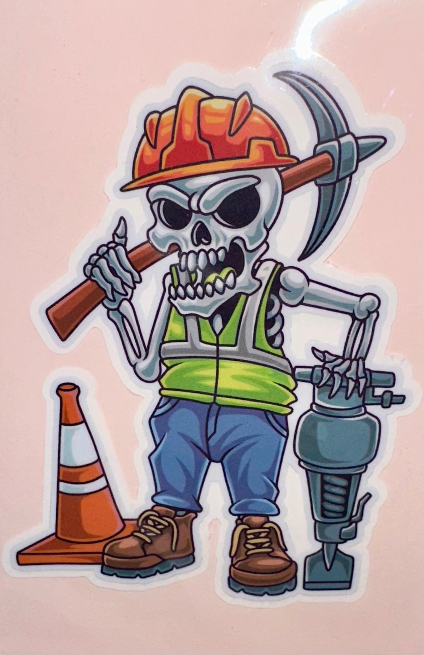 Construction Skeleton Sticker