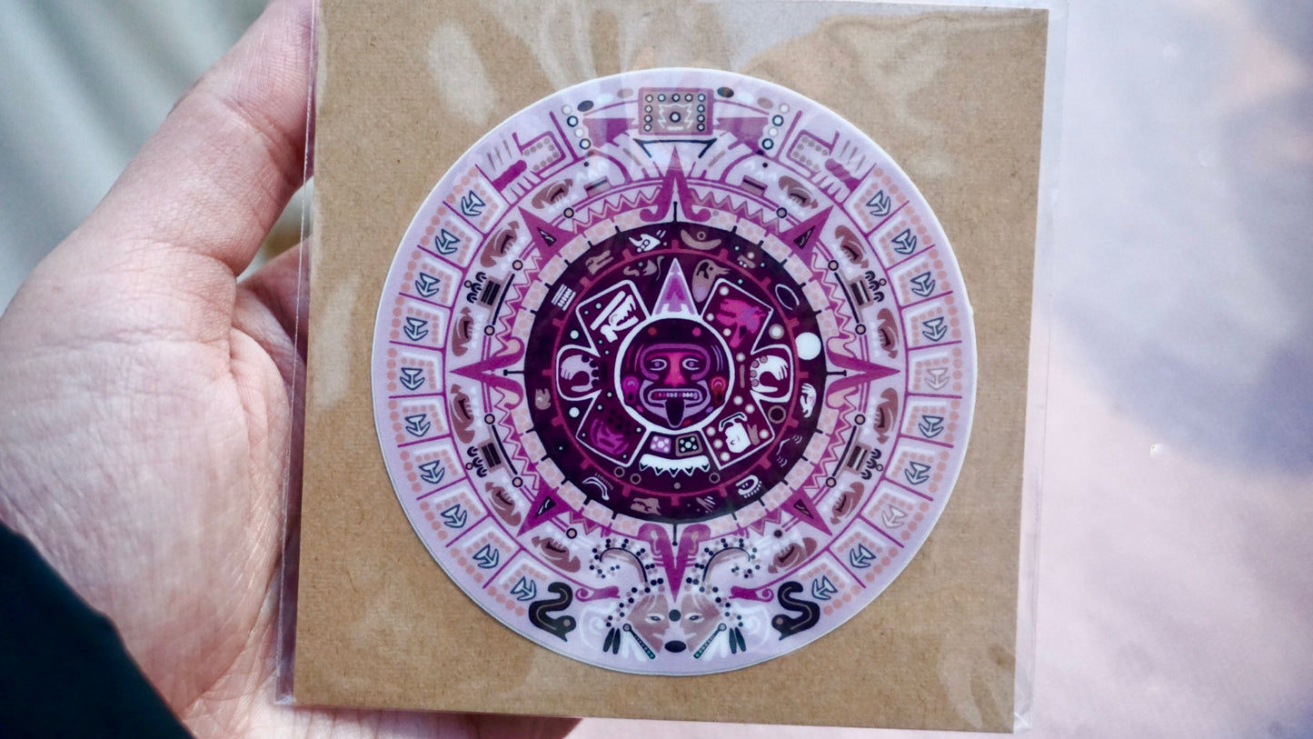 Small Aztec Calendar Sticker