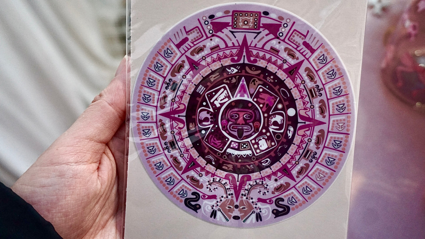 Large Aztec Calendar Sticker