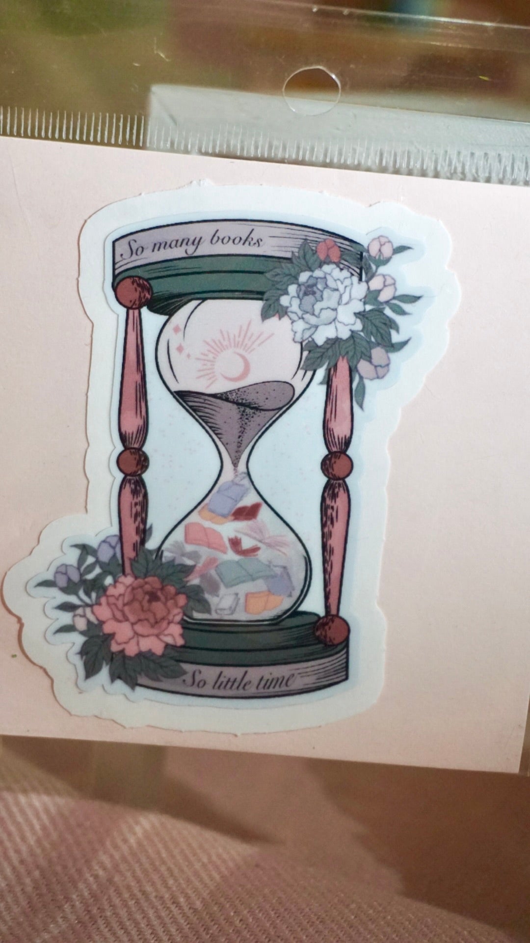 Books Hourglass Sticker - So many books, So little time