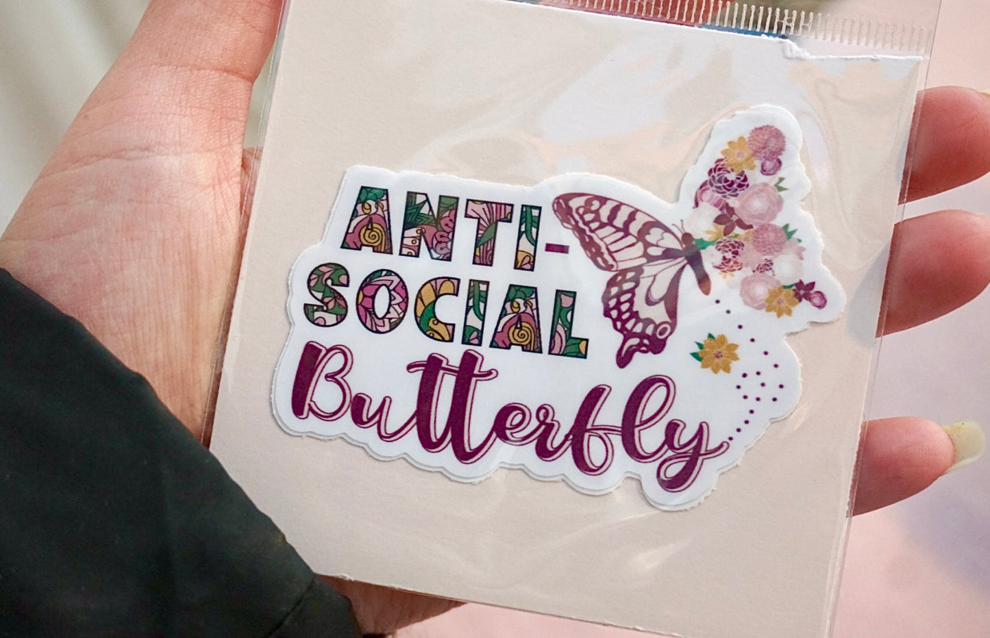 Anti-Social Butterfly Sticker