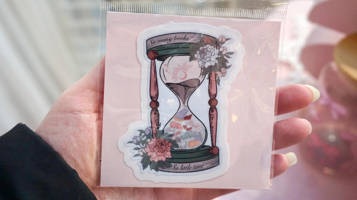 Books Hourglass Sticker - So many books, So little time