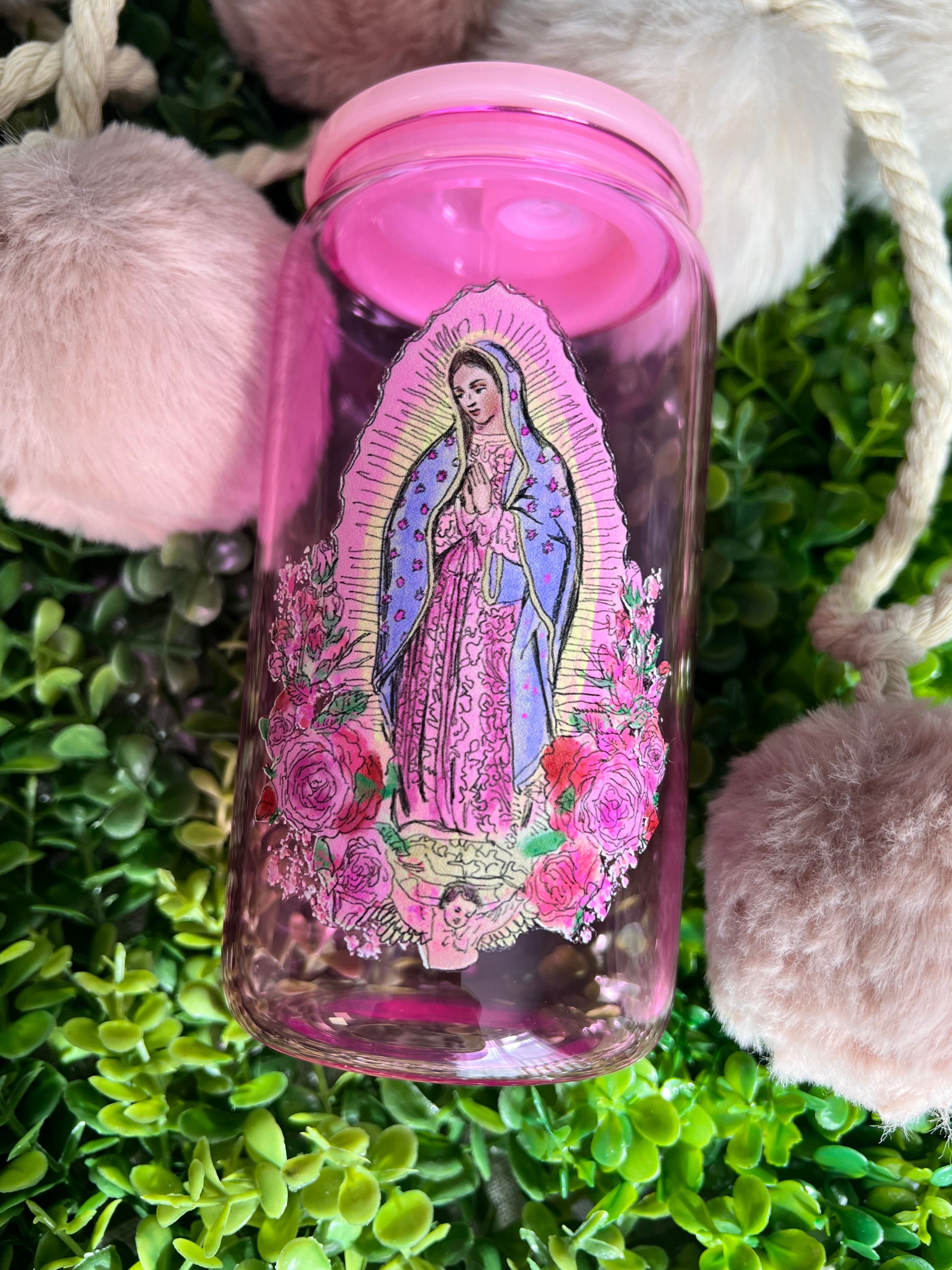 Virgen de Guadalupe With Rose DTF Transfer